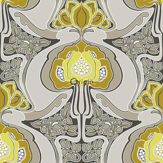 Origin Wallcoverings Urban Funky 347206 - Grijs / Geel Behang