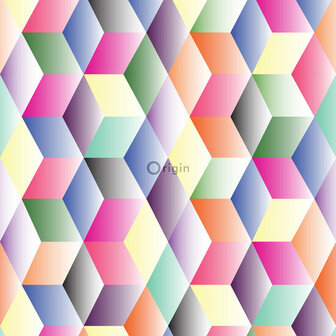 Origin Wallcoverings Urban Funky 357206 - Roze / Oranje / Groen Behang