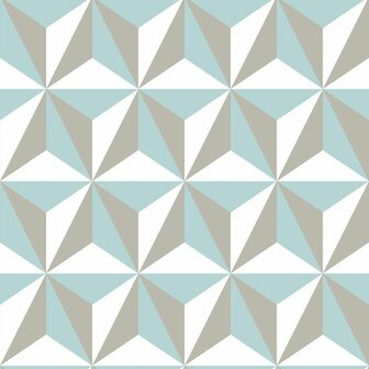 Origin Wallcoverings Wunderkammer 347446 - Wit / Blauw / Groen Behang