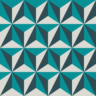 Origin Wallcoverings Wunderkammer 347449 - Blauw / Groen Behang