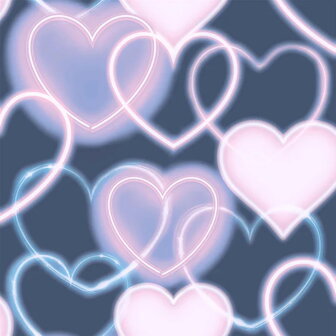 Arthouse Signature Collection behang Neon Heart Wall Navy Pink 925605