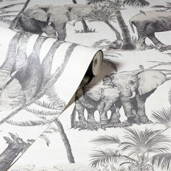 Arthouse Signature Collection behang Safari Elephant Charcoal 296700