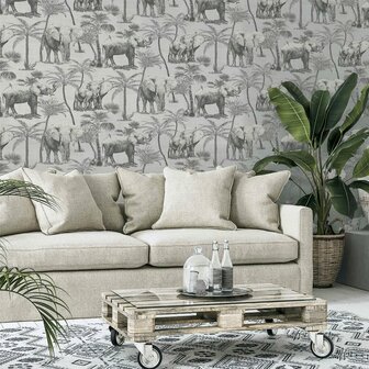 Arthouse Signature Collection behang Safari Elephant Charcoal 296700