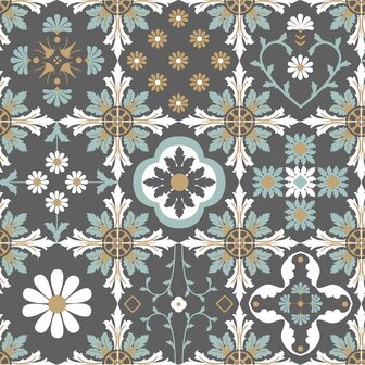 Dutch Wallcoverings Illusion M894-09 Blauw / Wit / Zwart / Goud