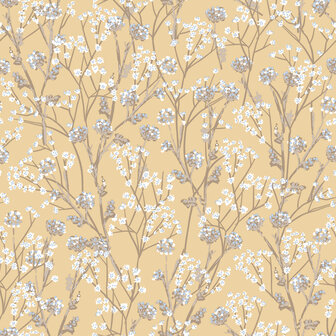 Dutch Wallcoverings Flora M880-02 - Beige / Blauw