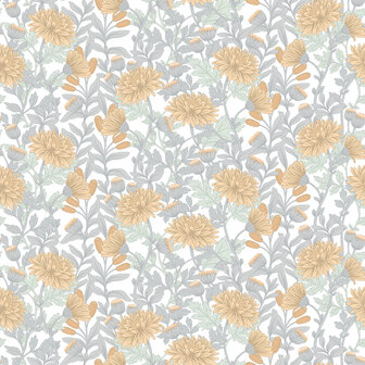 Dutch Wallcoverings Flora M882-02 - Wit / Groen