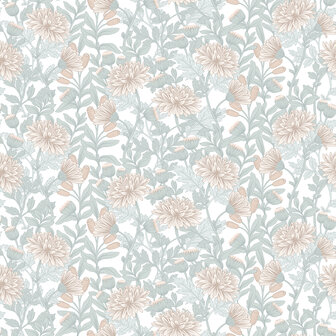 Dutch Wallcoverings Flora M882-07 - Beige / Groen