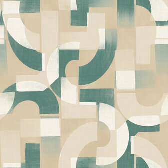 Dutch Wallcoverings Karuna A76001 - Groen / Beige