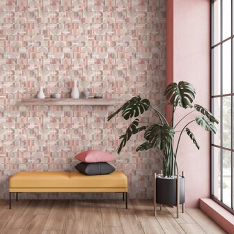 Noordwand Leyla 81644 Roze - Grijs
