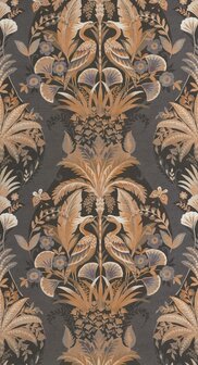 Casadeco Heritage (*Met Gratis Lijm!) HETA201229411 - Zwart / Grijs / Oranje / Beige 