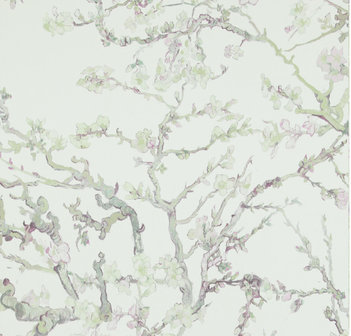 BN Van Gogh Behang 17142 / 5005340 Almond Blossom - Wit - Groen