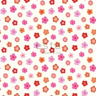 Everybody Bonjour behang 138725 - Roze - Rood - Oranje