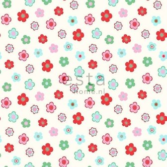 Everybody Bonjour behang 138726 - Rood - Groen