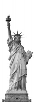 Esta Photowall XL 157701 Statue of Liberty - Zwart Wit - Grijs