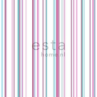 Esta StripesXL 115725 - Turquoise - Roze