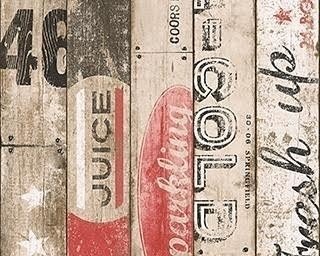 AS Creation Stoer steigerhout 95950-1 - Beige / Rood