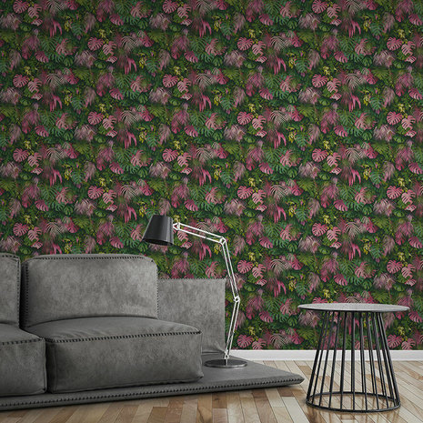 AS Creation Greenery 37280-1 | 372801 - Groen / Roze