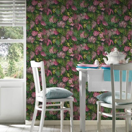 AS Creation Greenery 37280-1 | 372801 - Groen / Roze