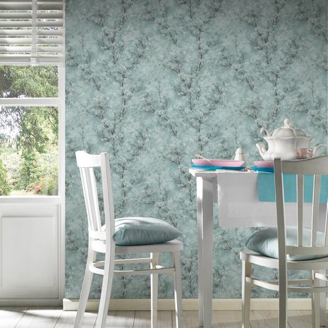 AS Creation New Walls 37420-3 | 374203 (Met subtiele Glitter) - Blauw / Groen