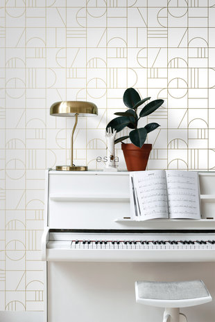 Esta Home Black & White 139141 (With a splash of gold) (*Gratis Lijm Actie) - Wit - Goud