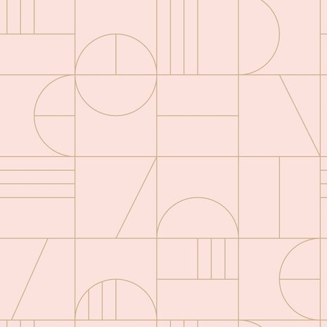 Esta Art Deco 139207 (*Gratis Lijm Actie) - Roze - Goud