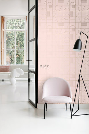 Esta Art Deco 139207 (*Gratis Lijm Actie) - Roze - Goud