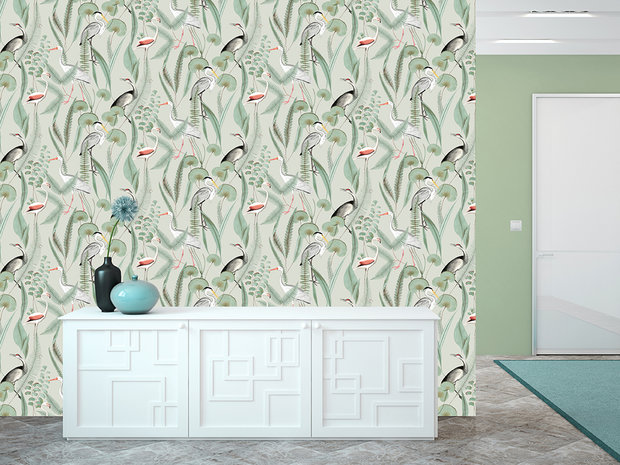 Dutch Wallcoverings Eden Flamingo / Reiger M374-04