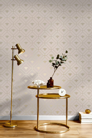 Dutch Wallcoverings Imaginarium II 13083 Roze + Goud Metallic