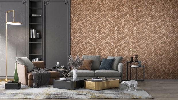 HookedOnWalls AMUR HERRINGBONE 15143 (Met Gratis Lijm!)