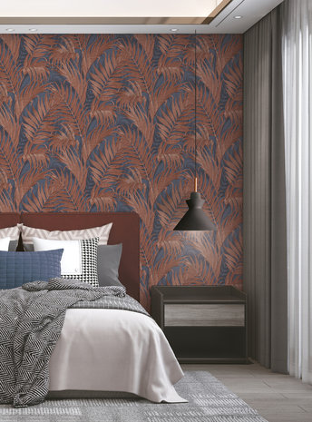 Dutch Wallcoverings Grace GR322109 Blauw/koper