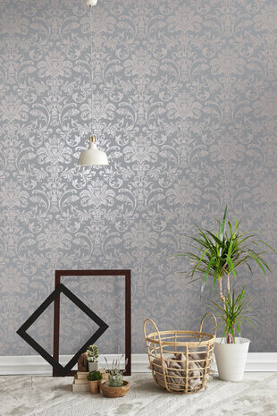 Dutch Wallcoverings Indulgence 12712 Grijs Rose Goud