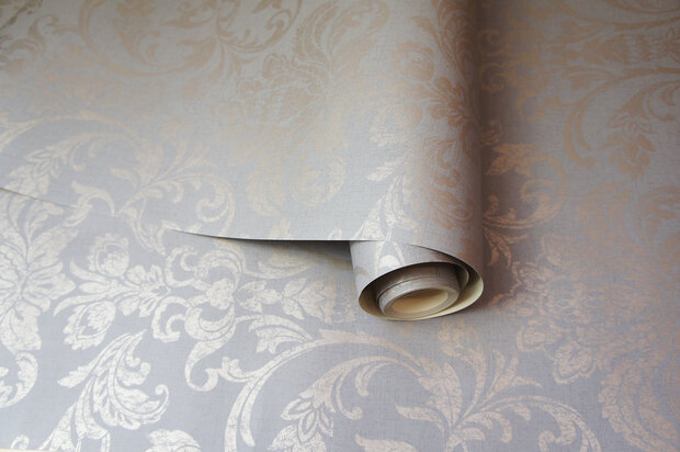 Dutch Wallcoverings Indulgence 12712 Grijs Rose Goud