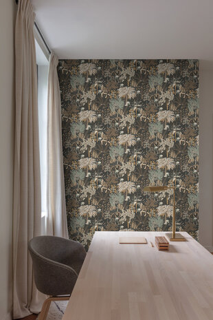 Dutch Wallcoverings Asperia A54801 groen - goud