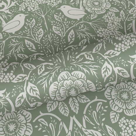 Esta Home Vintage Flowers groen 139293 (*Gratis Lijm Actie) - Groen