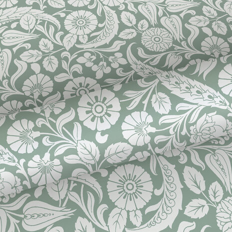 Esta Home Vintage Flowers groen 139329 (*Gratis Lijm Actie) - Groen