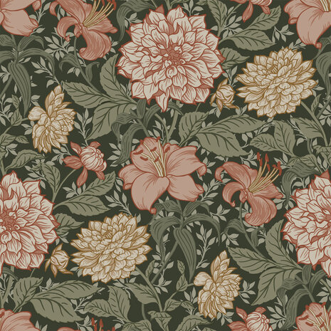 Avondeten Jane Austen deed het Esta Home Vintage Flowers groen - roze - meerkleurig 139381 |  Behangkoopjes.nl