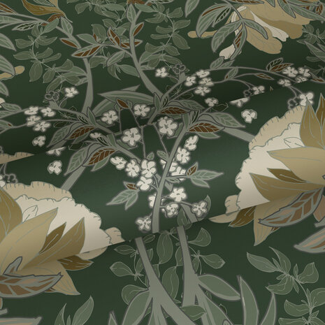 Esta Home Vintage Flowers groen 139420 (*Gratis Lijm Actie) - Groen