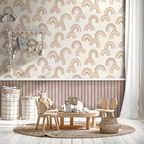 Dutch Wallcoverings Dream Catcher Rainbow Blush - Oranje 13280