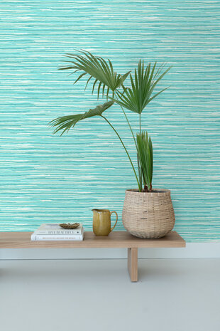 Esta Home Geweven Motief 148621 (*Gratis Lijm) Turquoise