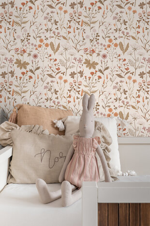 Esta Home Bloemen 139596 (*Gratis Lijm) Beige