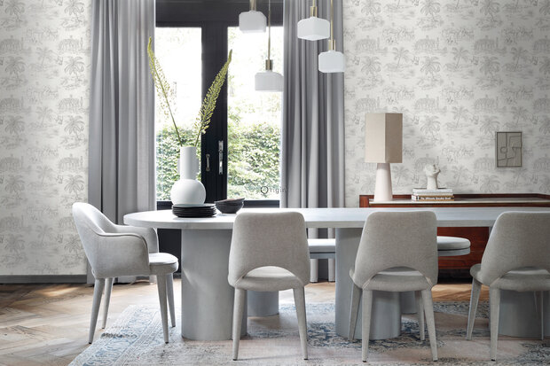 Origin Wallcoverings Precious (Met Gratis Lijm!) 347692 - zilver / Wit / Grijs
