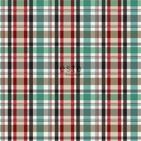 Esta Home College 138817 - Rood - Groen - Bruin Behang