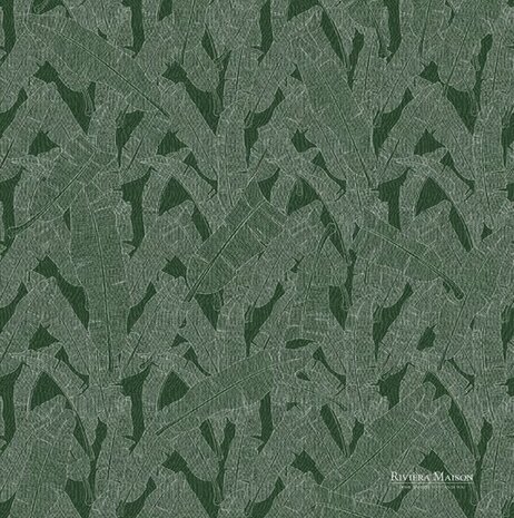 Riviera Maison Tropical Leaf 30608 - Groen Behang