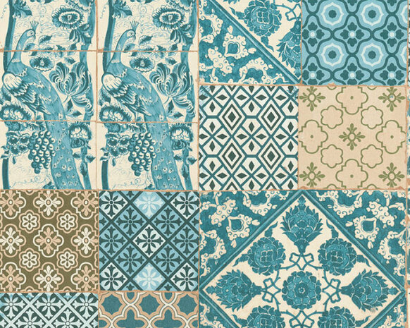AS Creation Metropolitan Stories | 36923-3 - Blauw / Groen Behang