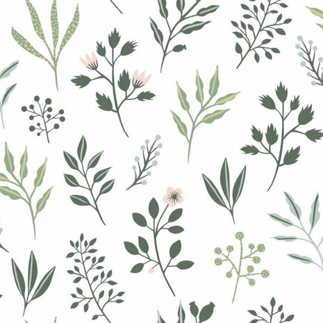 Esta Home Scandi Cool 139080 - Wit - Groen Behang