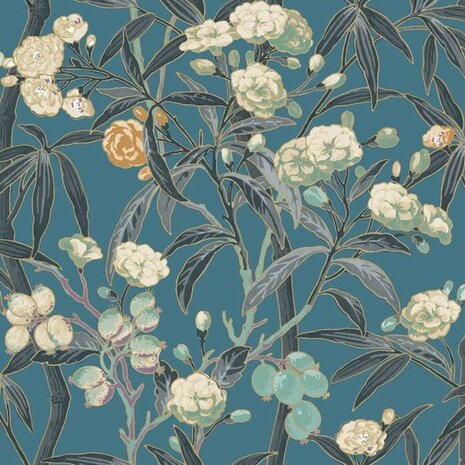 Casadeco Cuba CBBA84336424 - Blauw Behang