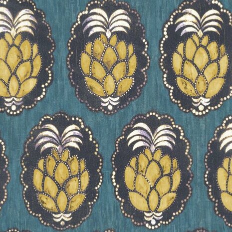 Casadeco Cuba CBBA84356404 - Geel / Blauw Behang