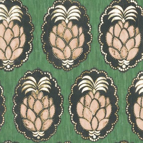 Casadeco Cuba CBBA84357434 - Roze / Groen Behang