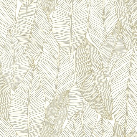 Esta Home Black & White 139125 - Wit - Goud Behang
