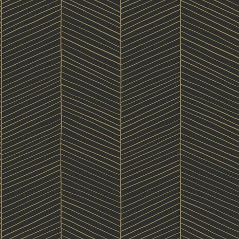 Esta Home Black & White 139136 - Zwart - Goud Behang